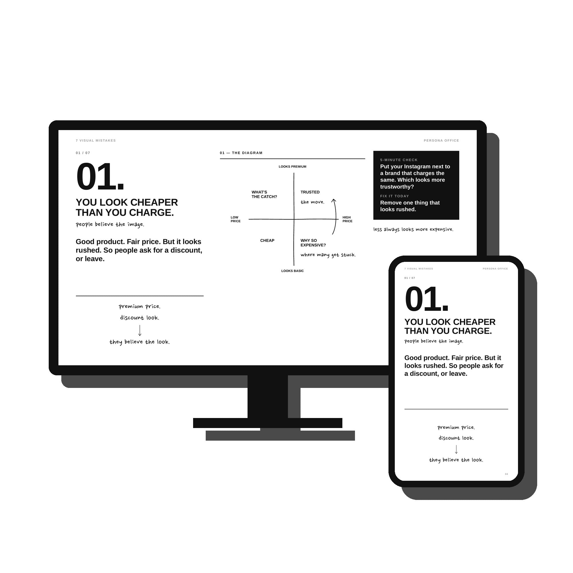 The book on a desktop screen and on a phone